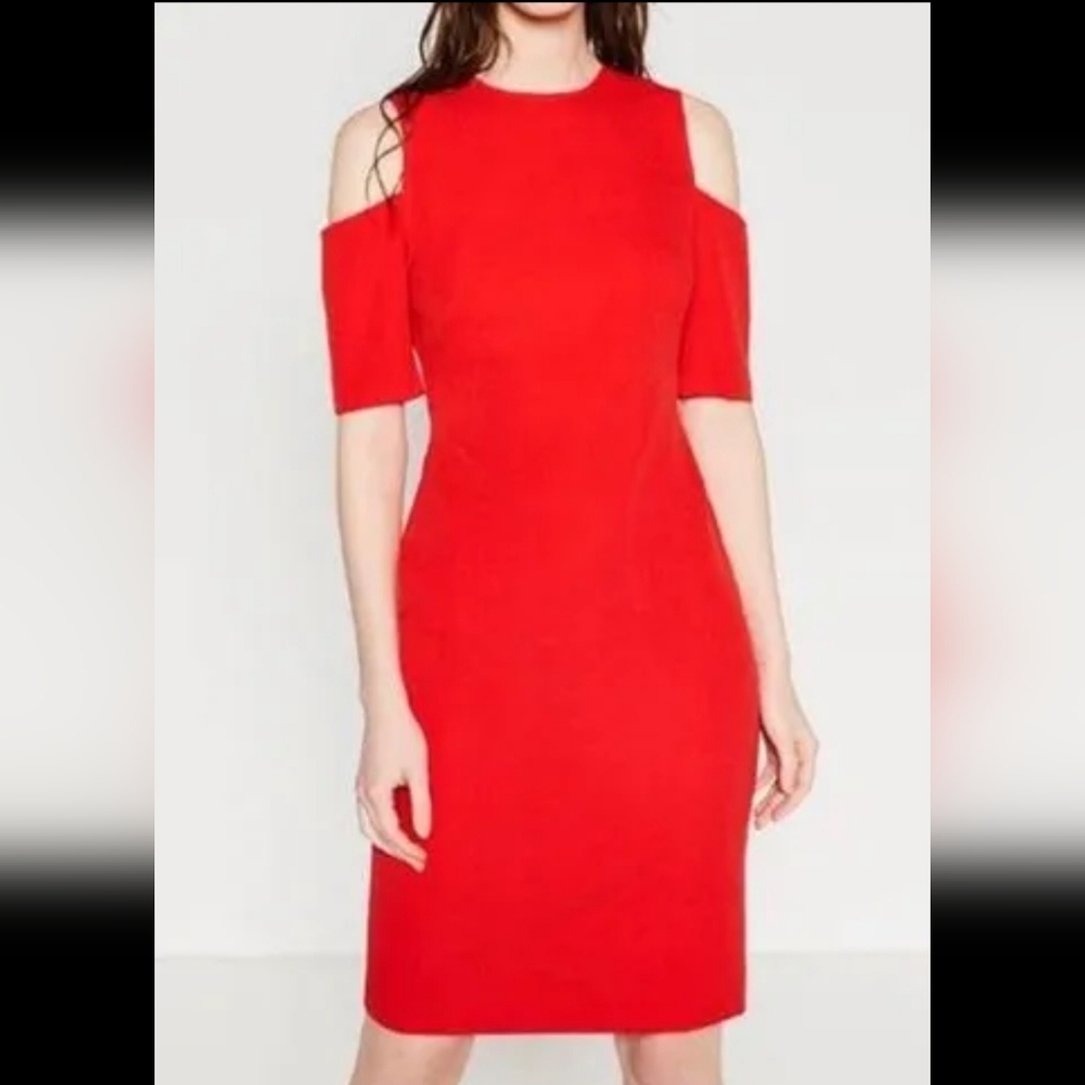Zara Vibrant Red Long Sleeve Dress
